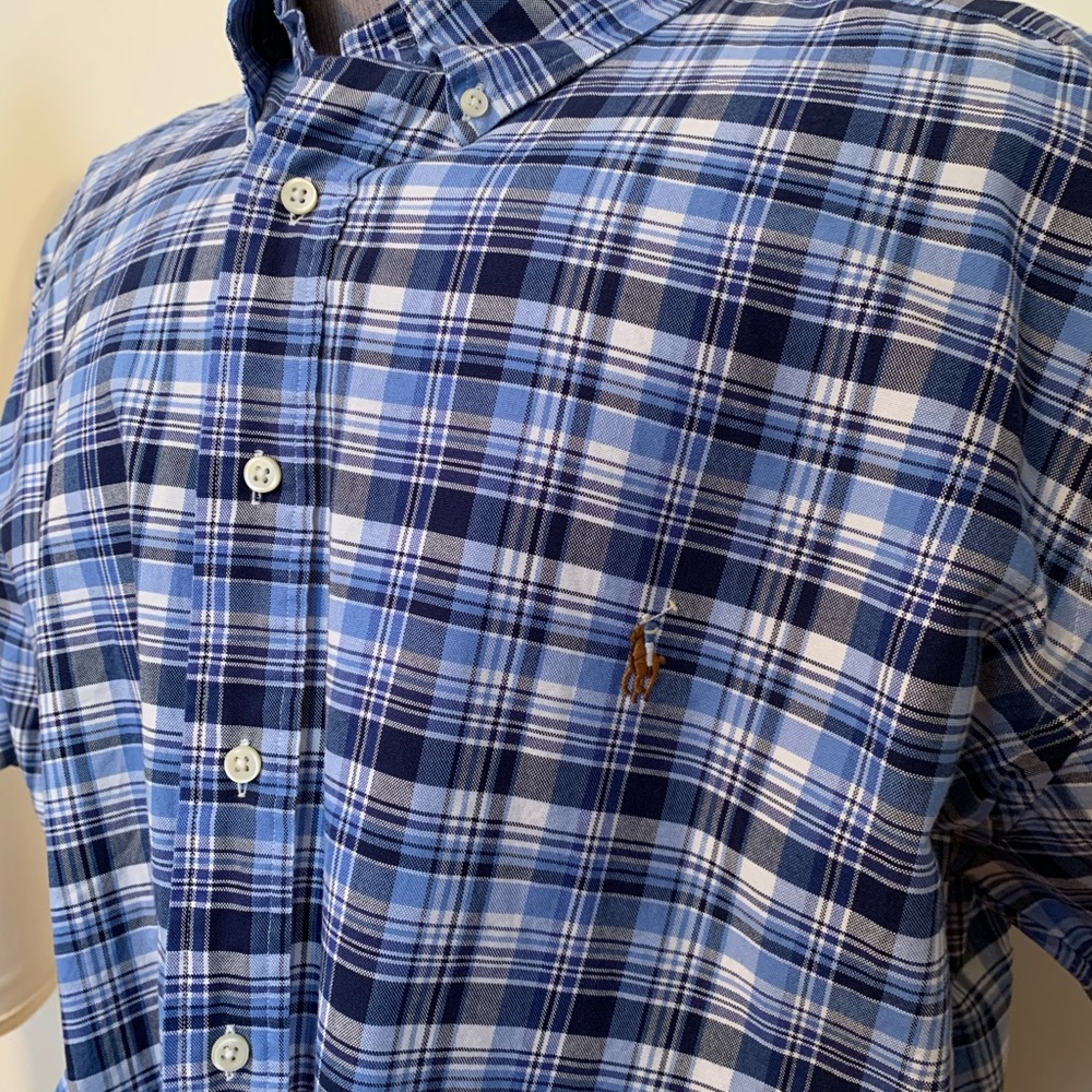 Ralph Lauren Blue plaid button down shirt